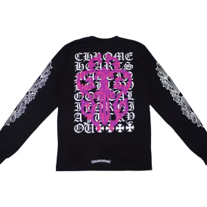Chrome Heart Eye Chart Pink Dagger Long Sleeve T Shirt