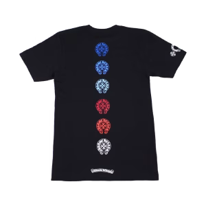 Chrome Heart Multi Colored Horseshoe Straight Cross T-Shirt
