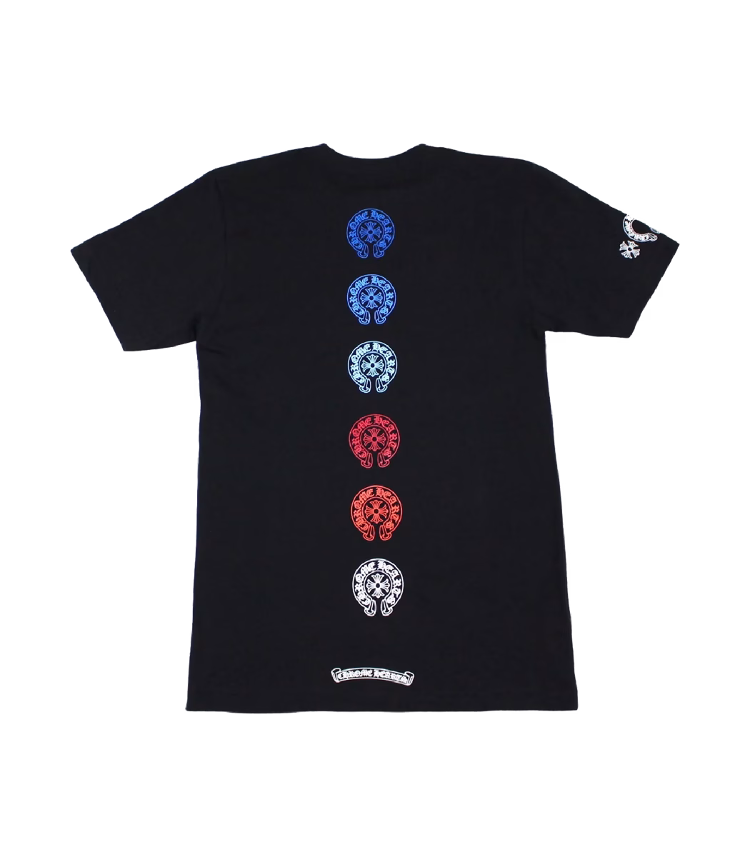 Chrome Heart Multi Colored Horseshoe Straight Cross T-Shirt Chrome Heart Multi Colored Horseshoe Straight Cross T-Shirt