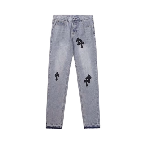 Chrome Hearts Hand-Painted Cross Leather Jeans Chrome Hearts Hand-Painted Cross Leather Jeans