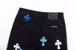 Chrome Hearts Blue & White Cross Patch Jeans