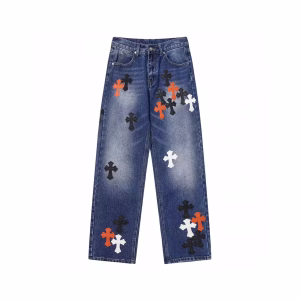 Chrome Hearts Blue Cross Denim Jeans