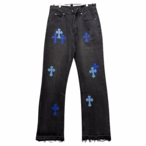 Chrome Hearts Black and Blue Cross Jeans