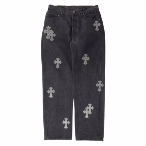 Chrome Hearts Pony Hair Cross Patch Jeans