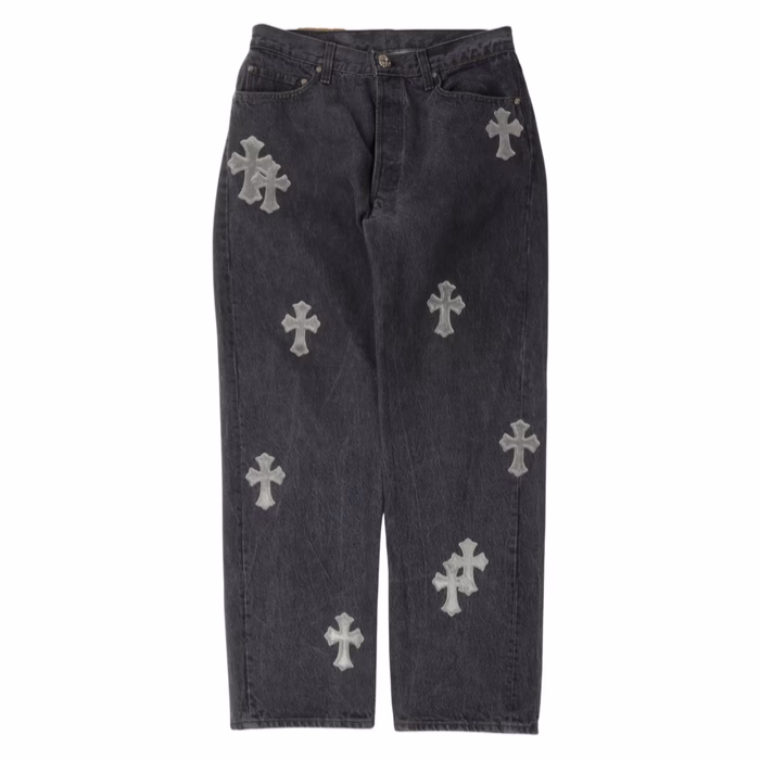 Chrome Hearts Pony Hair Cross Patch Jeans Chrome Hearts Pony Hair Cross Patch Jeans