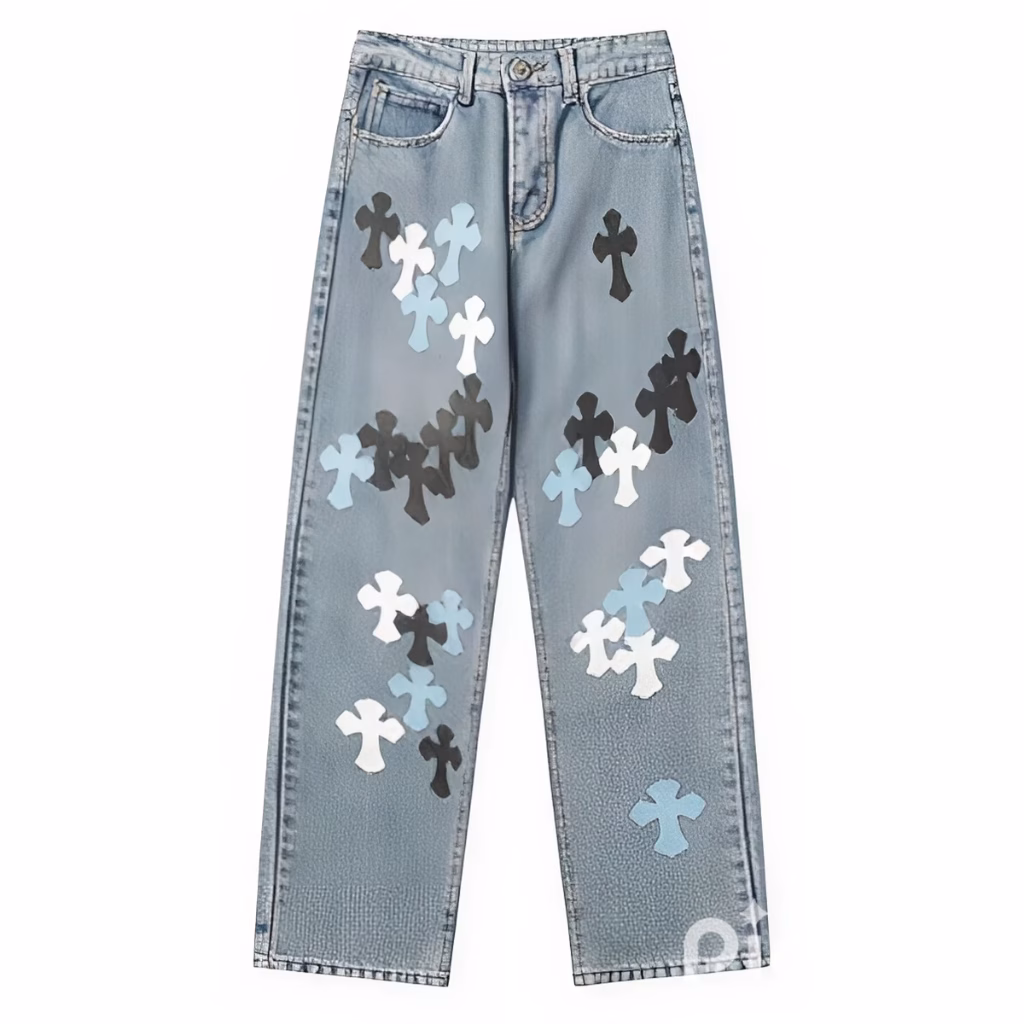 Chrome Style Levis Hearts Cyan Jeans Chrome Style Levis Hearts Cyan Jeans