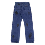 Cross Leather Patches Jeans