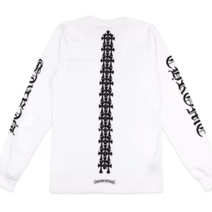 White Chrome Heart Long Sleeve