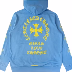 Blue Sanskrit Chrome Hearts hoodie