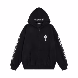 Chrome Hearts Black Seakoff Gothic Script Zip-Up Hoodie