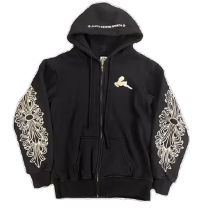Chrome Hearts Rare Zip Up Hoodie Floral Cross Foti