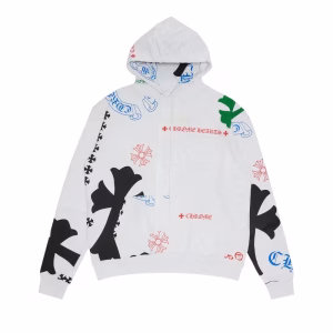 Chrome Hearts Stencil Hoodie in White/Multicolor