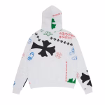 Chrome Hearts Stencil Hoodie in White/Multicolor