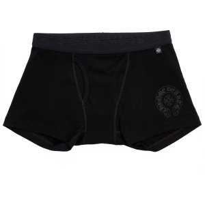 Chrome Hearts Black Cotton Boxer Brief with Black Tonal design offers sleek comfort, worldwide shipping, special discounts, and authentic Chrome Hearts style.