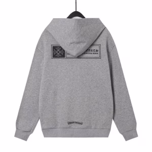Chrome Hearts Grey Cross Floral Zip-up Hoodie