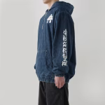 Ruckus Hooded Denim Cross Patch Jacket