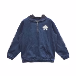Ruckus Hooded Denim Cross Patch Jacket