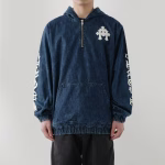 Ruckus Hooded Denim Cross Patch Jacket