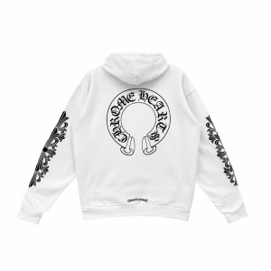 Chrome Hearts White Floral Horseshoe Hoodie
