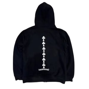 Chrome Hearts Triple Cross Logo Zip Up Hoodie