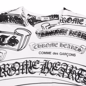 Chrome Hearts Comme des Garcons Printed T-Shirt White, Black