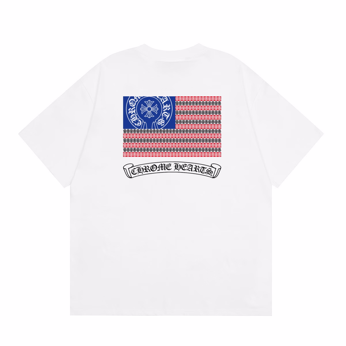 9d31c0c0 Chrome Hearts USA Flag Back Print Tee in White