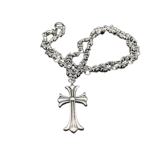 Chrome Hearts Style Necklace Silver Plated