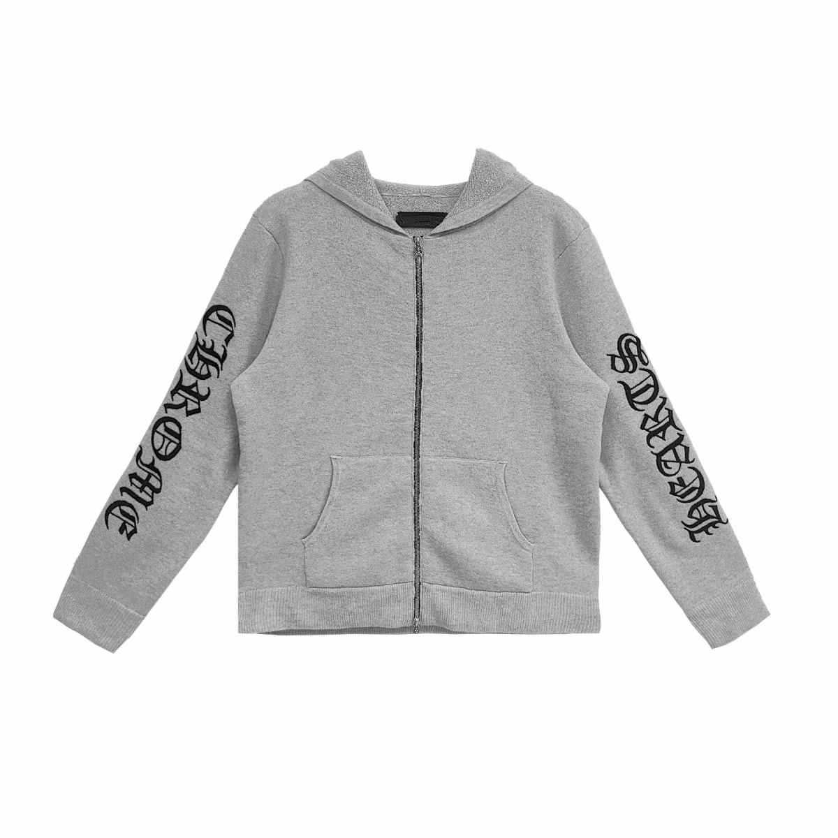 Chrome Hearts Zip Up Hoodie Cashmere Embroidered Grey Chrome Hearts Zip Up Hoodie Cashmere Embroidered Grey