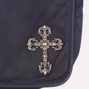 Chrome Hearts Filigree Cross Embellished Leather Messenger Bag