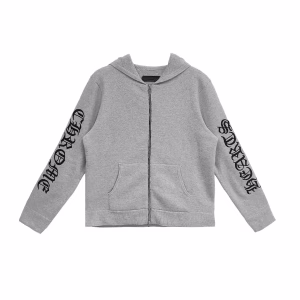 Chrome Hearts グレー キャッシュミア ジップアップ フーディ