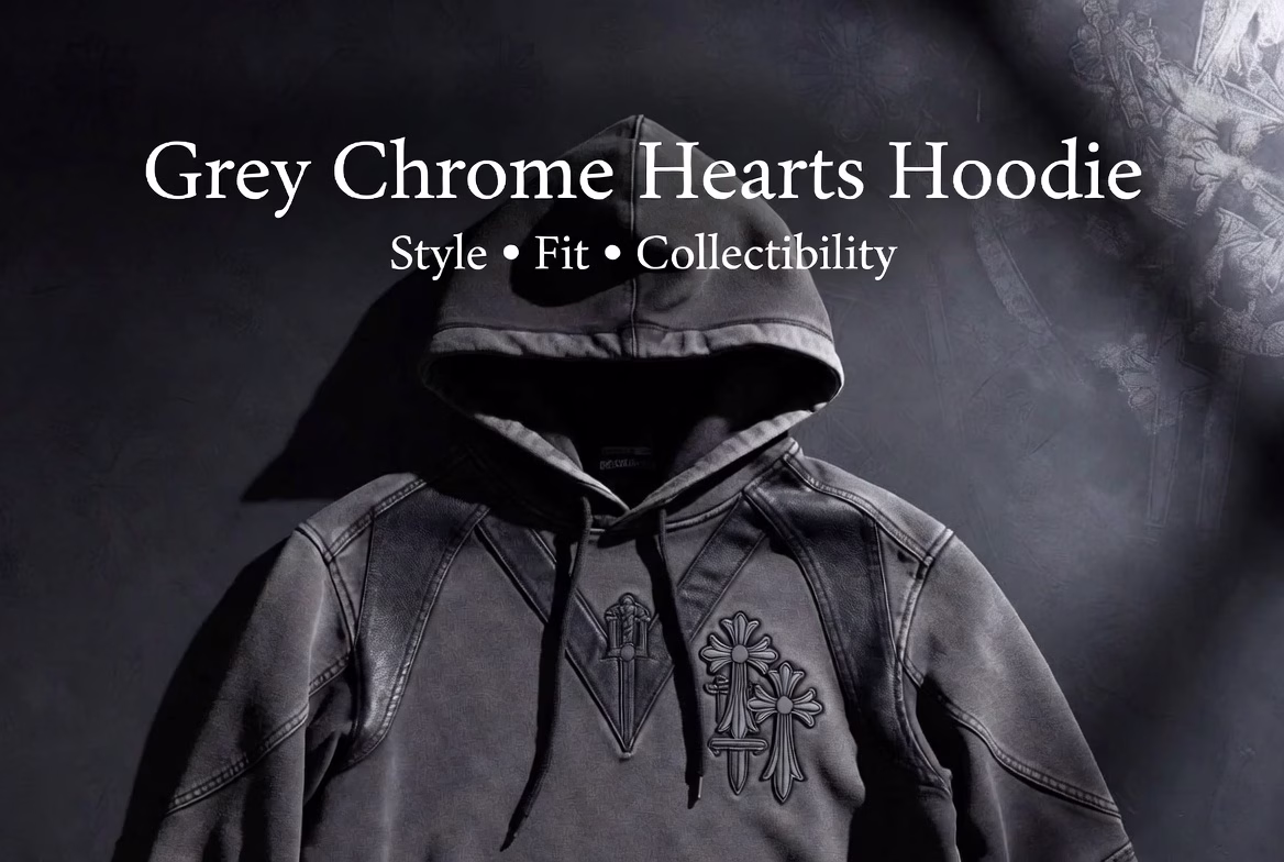 grey chrome hearts hoodie