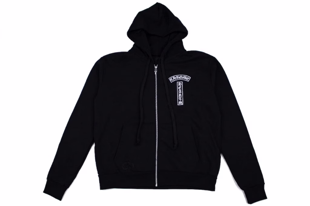 Chrome Hearts Floral Logo Zip Up Hoodie Black Size Large