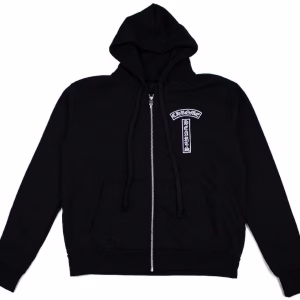 Chrome Hearts Floral Logo Zip Up Hoodie Black Size Large