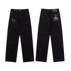 Black Chrome Heart Jeans