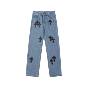 Blue Chrome Hearts Jeans