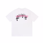 Chrome Hearts White Pink Arch Cross Logo Tee