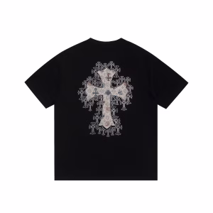 Chrome Hearts Black Mosaic Cemetery Cross Tee