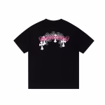 Chrome Hearts Black Pink Arch Cross Logo Tee