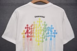 Chrome Hearts Rainbow Cross Drip Tee (White)