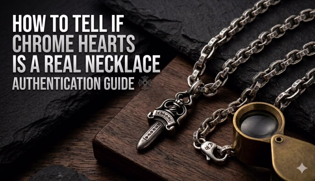 Authenticating a real Chrome Hearts silver cross necklace checking the 925 stamp