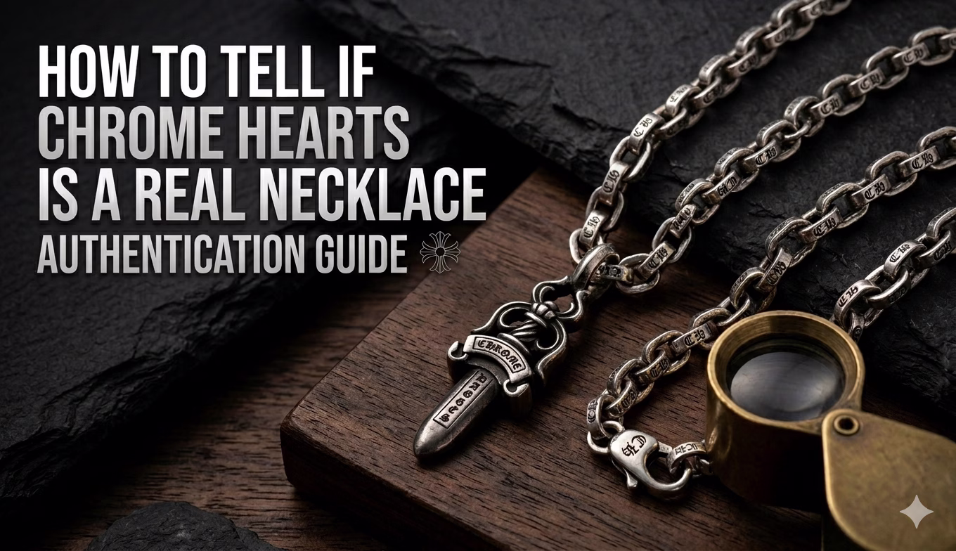 Authenticating a real Chrome Hearts silver cross necklace checking the 925 stamp
