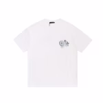 Chrome Hearts White Ice Blue Crystal Cross Tee