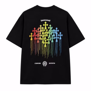 Chrome Hearts Rainbow Cross Drip Tee (Black)