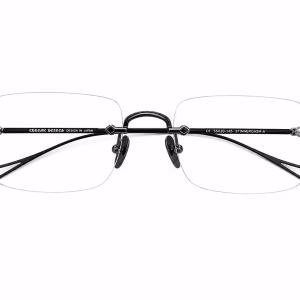 Chrome Hearts Black Rimeless Slim Glasses