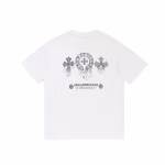 Chrome Hearts White Ice Blue Crystal Cross Tee