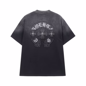 Chrome Hearts Black Gothic Cross Logo T-Shirt