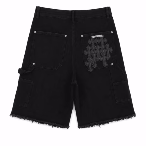 Chrome Hearts Tonal Cross Denim Shorts