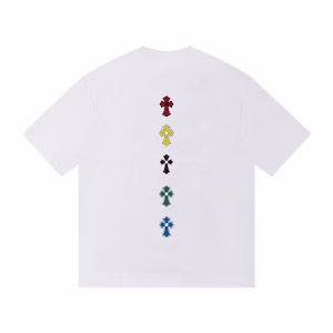 Chrome Hearts Rainbow Cross Stack Tee White