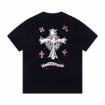 Chrome Hearts Pink Sketch Cross Tee Black