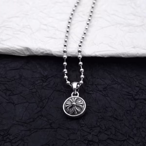 Chrome Hearts Plus Round Silver Necklace